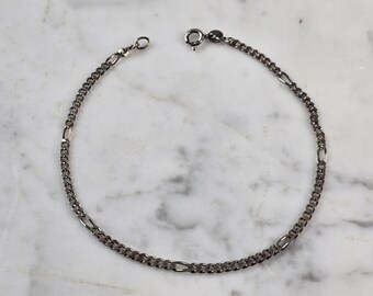 Womens Vintage Estate Sterling Silver Modernist Anklet Bracelet 3.7g E6771