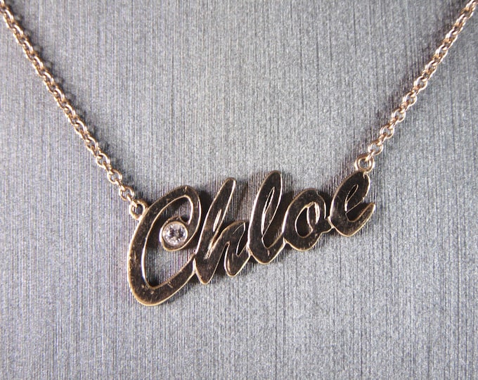 Womens Vintage Estate 14K Rose Gold 'Chloe' Diamond Necklace 4.4g E3146