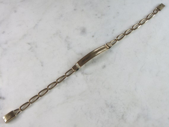 Mens Vintage Estate 10k Yellow Gold Chain Link ID… - image 3