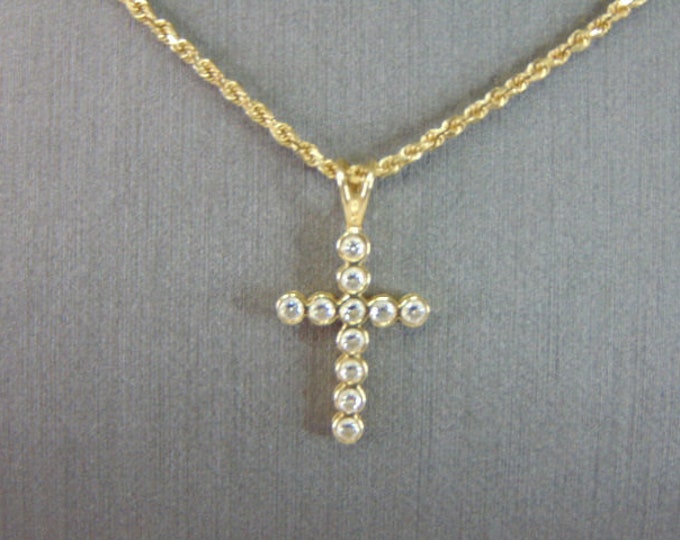 Vintage Estate 14k Gold Necklace w/ Religious Crucifix Cross Pendant 4.8g E4161