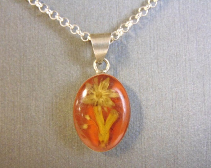 Womens Vintage Estate Sterling Silver Victorian Style Floral Pendant, 9.0g E4517