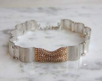 Womens Vintage Estate Sterling Silver Link Bracelet 15.7g E4864