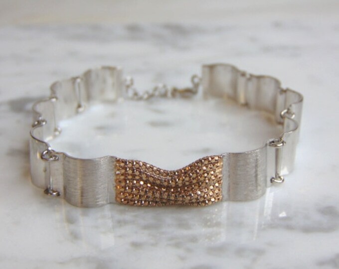 Womens Vintage Estate Sterling Silver Link Bracelet 15.7g E4864