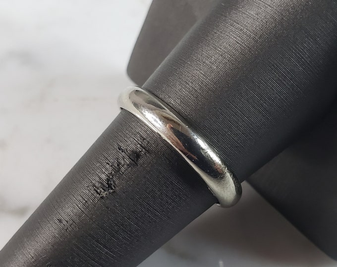 Vintage Estate 14K White Gold Wedding Band Ring 3.8g #E6239