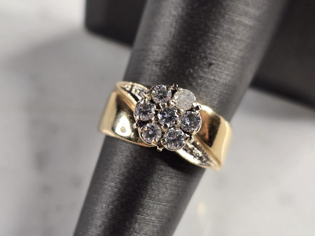 Womens Vintage Estate 14K Yellow Gold Diamond Ring 6.5g E7805 - Etsy