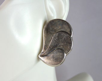 Womens Vintage Estate Sterling Silver Modernist Earrings 7g E6362