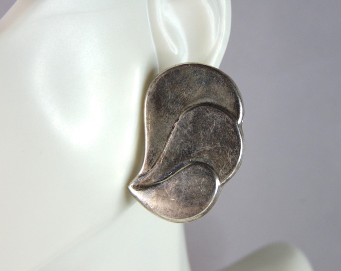 Womens Vintage Estate Sterling Silver Modernist Earrings 7g E6362