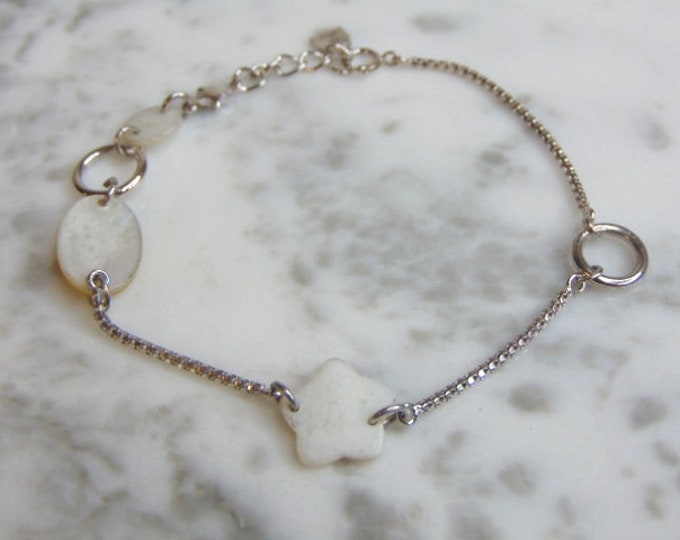 Womens Vintage Estate Sterling Silver Charm Bracelet 3.5g E4644