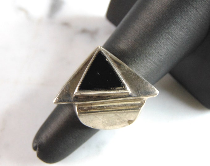 Womens Vintage Estate Sterling Silver Modernist Ring 16.9g E6040