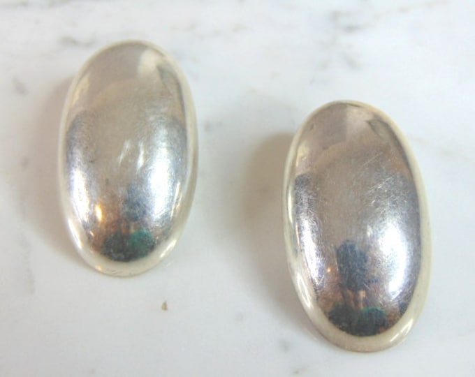 Womens Vintage Estate Sterling Silver Clip On Earrings 18.9g E5946