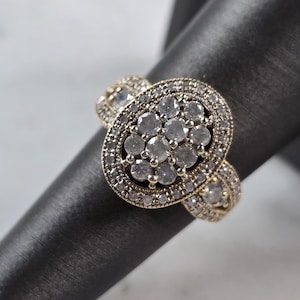 Womens Vintage Estate 10K Yellow Gold Diamond Ring 5.7g E3979