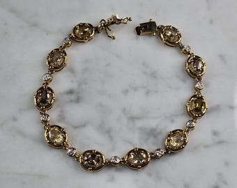 Womens Vintage Estate Sterling Silver Gold Tone Bracelet 13.6g E7799