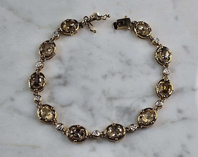 Womens Vintage Estate Sterling Silver Gold Tone Bracelet 13.6g E7799