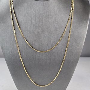 Womens Vintage Estate 14K Yellow Gold Necklace 5.4g E6839