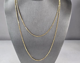 Womens Vintage Estate 14K Yellow Gold Necklace 5.4g E6839