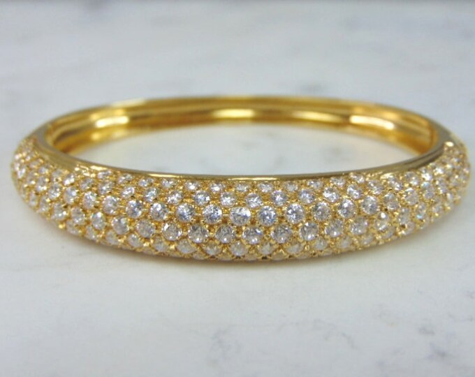 Womens Vintage Estate 18k Yellow Gold CZ Bracelet 31.9g E5523