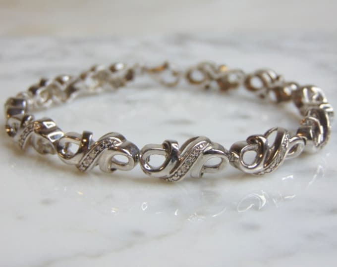 Womens Vintage Estate Sterling Silver Bracelet 16.8g E5039