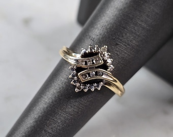 Womens Vintage Estate 10K Yellow Gold Ring Diamond Ring, 2.5g E3375