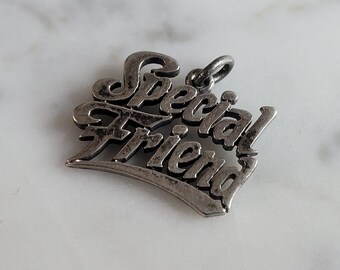 Womens Vintage Estate Sterling Silver James Avery Special Friend Charm 2.3g E4678