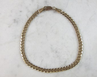 Womens Vintage Estate 14K Yellow Gold Chain Bracelet 5.1g E2210