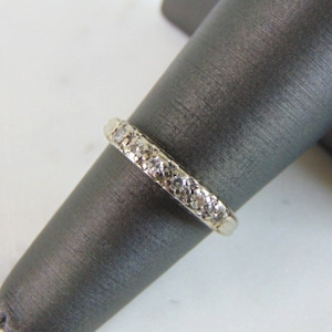 Womens Vintage Estate 14k White Gold Diamond Ring 2.4g E5056