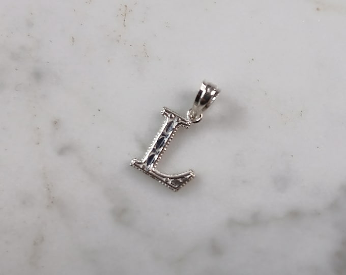 Womens Sterling Silver Initial Letter " L " Pendant 0.3g E6078