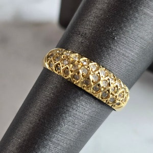 Womens Vintage Estate 18K Yellow Gold Diamond Ring 2.6g E7443