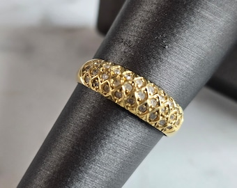 Womens Vintage Estate 18K Yellow Gold Diamond Ring 2.6g E7443