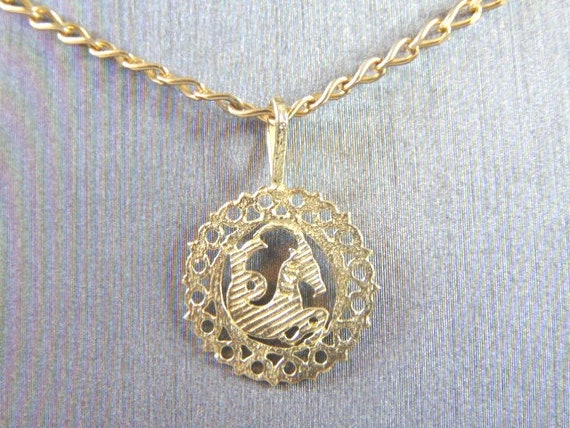 Womens Vintage Estate 14k Gold Italian Necklace w… - image 2