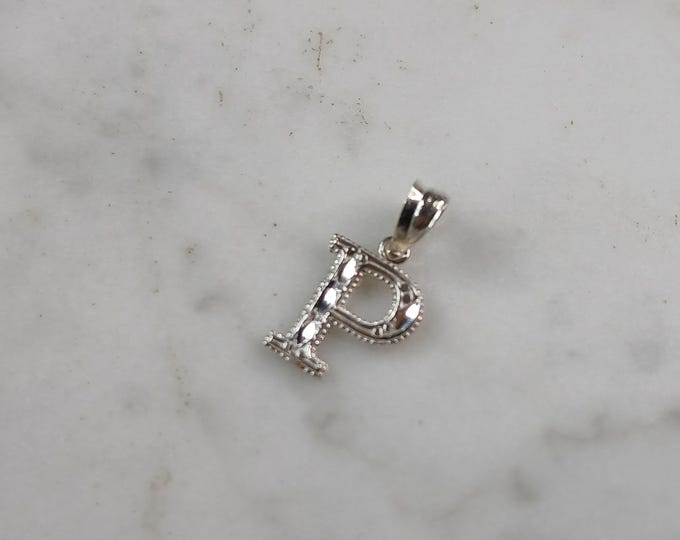 Womens Sterling Silver Initial Letter " P " Pendant 0.3g E6083