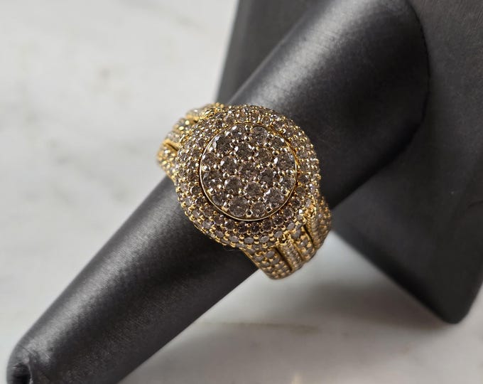 Womens Vintage Estate 10K Yellow Gold Diamond Dadwani Ring 12.4g #E7919