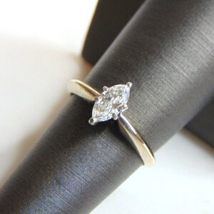 Womens Vintage Estate 14k White Gold Diamond Engagement Ring 2.6g  #E735