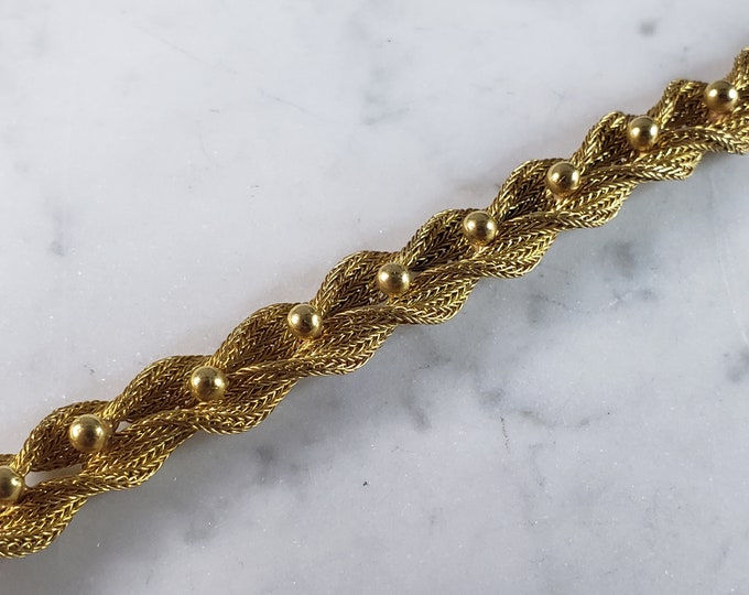 Womens Vintage Estate 18K Yellow Gold Mesh Bracelet 22.3g E2529