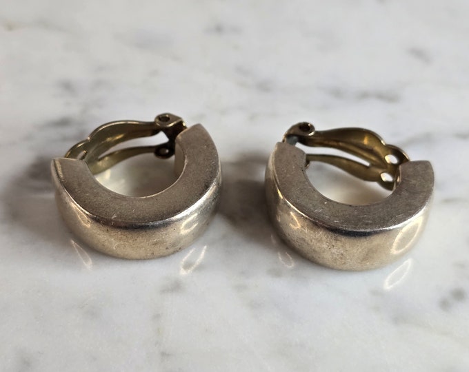 Womens Vintage Estate Sterling Silver Barra Earrings 16.6g E7586