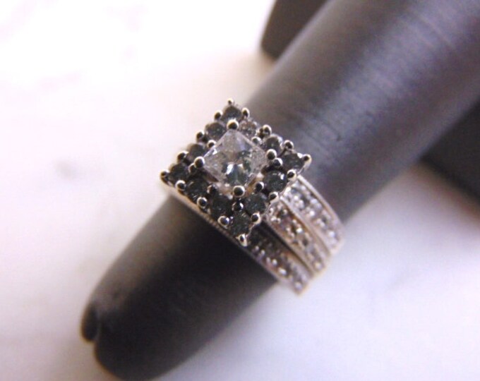 Women's Vintage Estate 14K White Gold Diamond Ring, 7.1g E2465