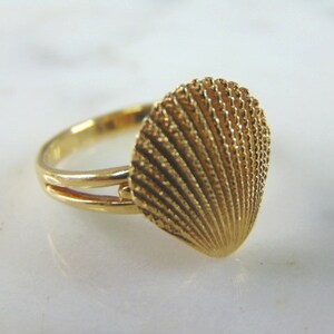 Womens Vintage Estate 14K Yellow Gold Seashell Ring 4.8g E814 - Etsy