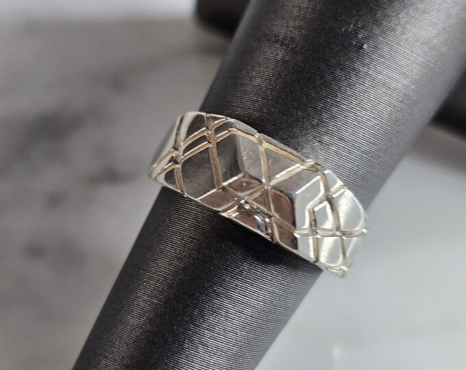Womens Vintage Estate Sterling Silver Modernist Ring 5.1g E7271