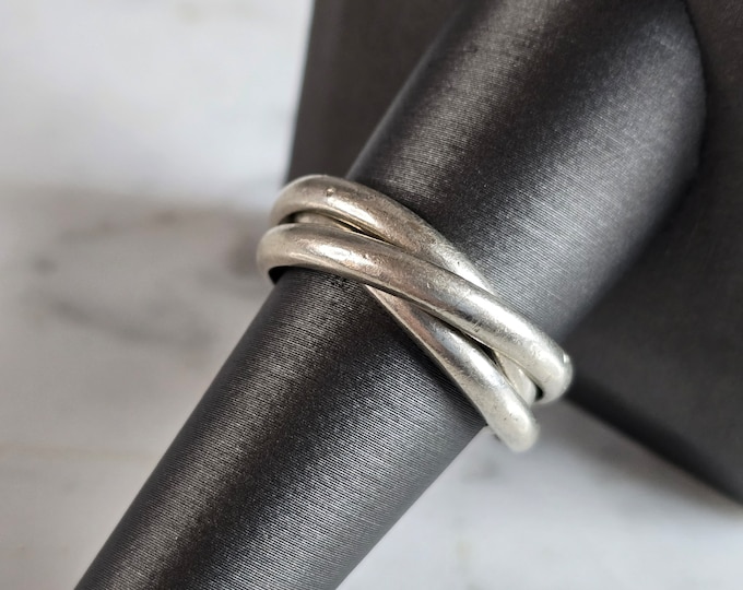 Womens Vintage Estate Sterling Silver Trinity Ring 8.6g E7600