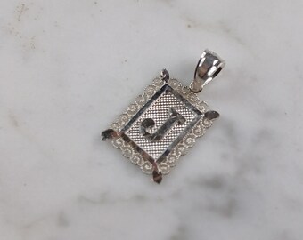 Womens Sterling Silver Initial Letter " J " Pendant 1.0g E4827