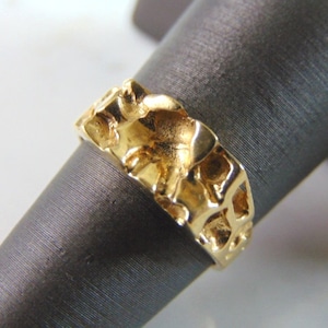 Womens Vintage Estate 10K Gold Nugget Ring 3.8g #E2027