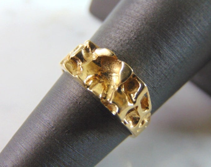 Womens Vintage Estate 10K Gold Nugget Ring 3.8g #E2027