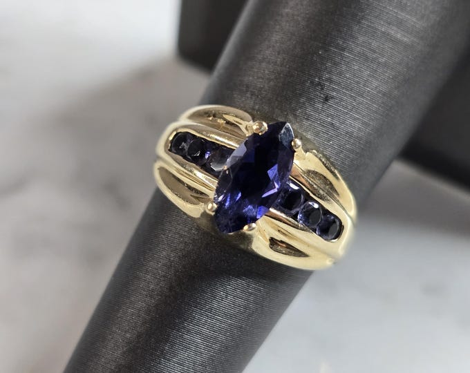 Womens Vintage Estate 14K Yellow Gold Tanzanite Ring 4.8g E4405
