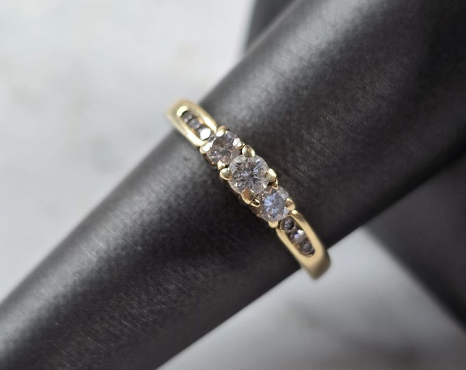 Womens Vintage Estate 14K Yellow Gold Diamond Ring, 3.4g E3629