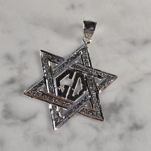 Sterling Silver Jewish Judaica Star of David Pendant, 3.4g E1760