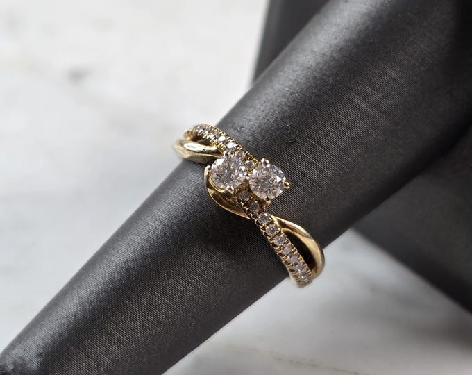 Womens Estate 14K Gold Ever Us Diamond Bypass Engagement Ring, 4.1g E5164