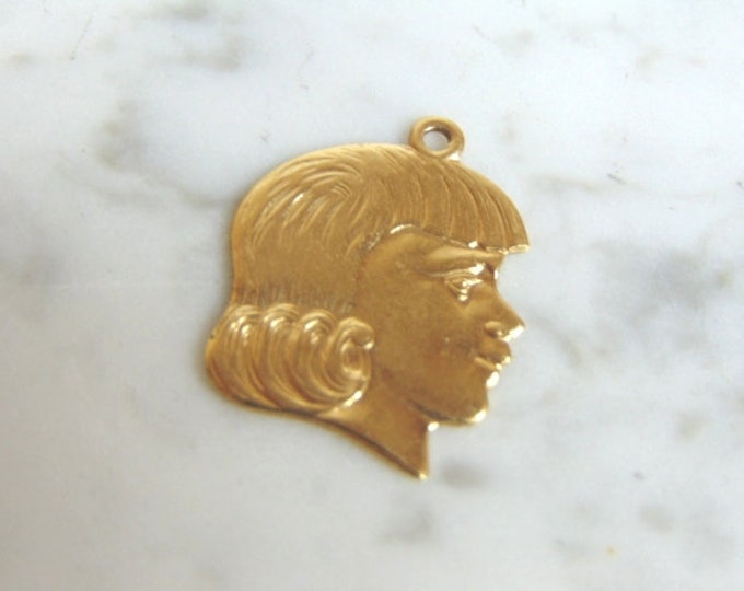 Womens Vintage Estate 14k Gold Silhouette Susan Pendant Charm Bracelet 2.7g E3315