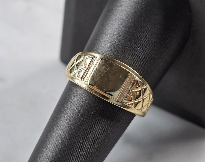 Mens Vintage Estate 14k Yellow Gold Ring 4.3g #E901