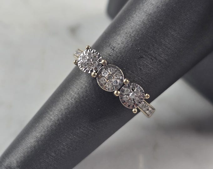 Womens Vintage Estate 10K Yellow Gold Diamond Ring 2.9g E4607
