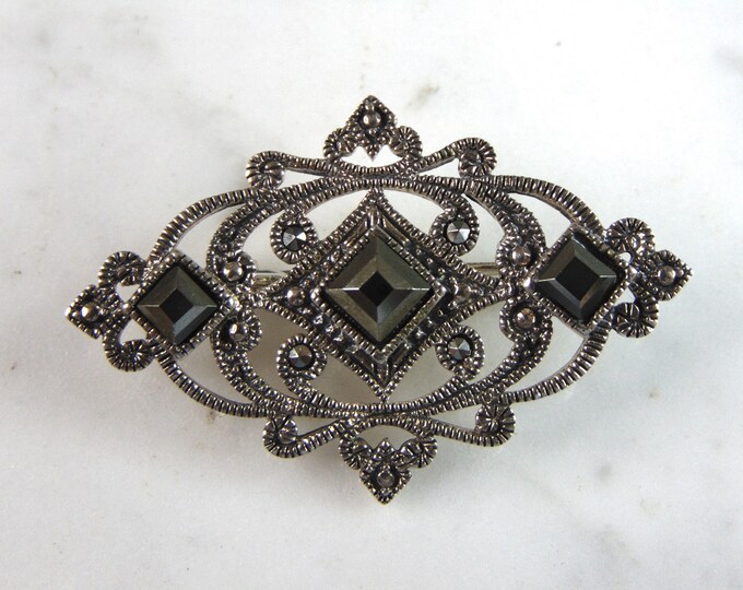 Womens Vintage Estate Sterling Silver Modernist Brooch 5.9g E6065