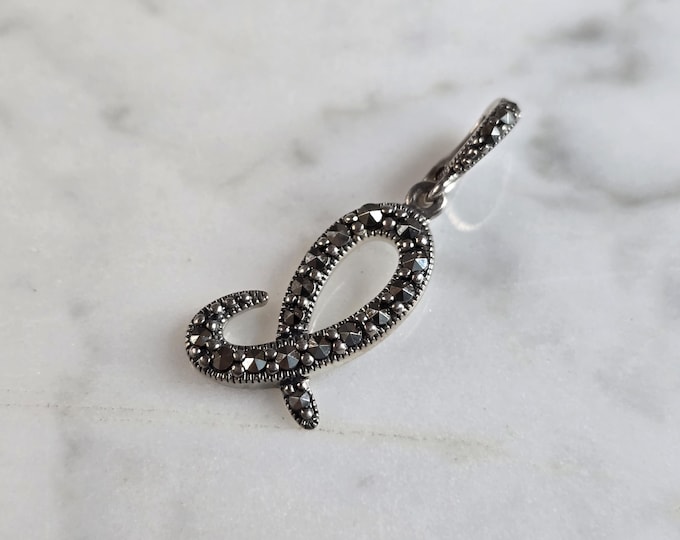 Womens Vintage Estate Sterling Silver Letter "L" Pendant 2.0g E6402
